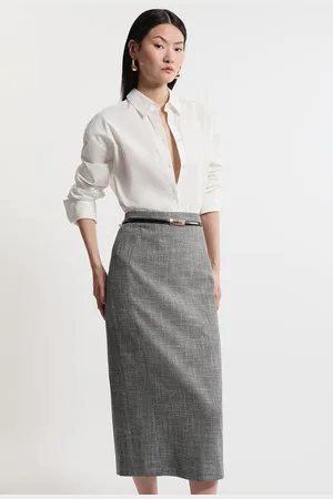Karen Millen Midi Textured Pencil Skirt