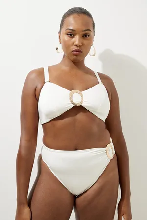 Karen Millen Plus Size Slinky Trim Detail Bikini Bottoms