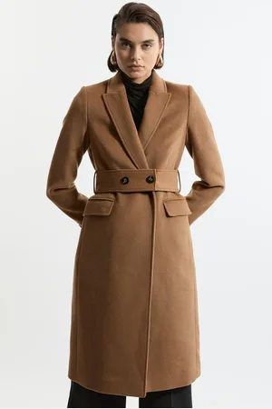 Karen Millen Tailored Wool Blend Belted Midi Coat