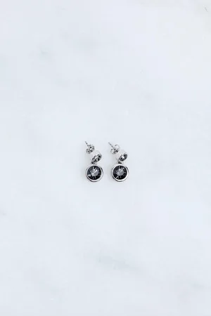 Karen Millen Hand Set European Crystal Solitaire Drop Earrings