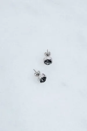Karen Millen Hand Set European Crystal Solitaire Stud Earrings