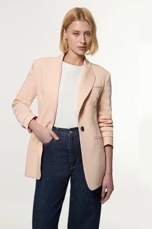 Karen Millen Polished Viscose Tailored Single Breasted Jacket
