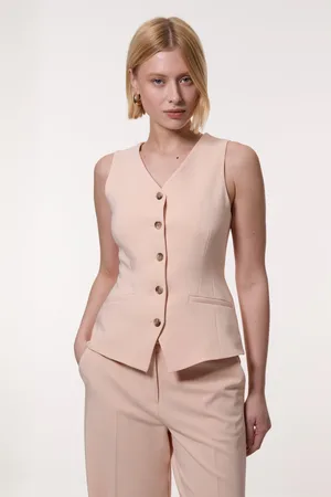 Karen Millen Polished Viscose Tailored Longline Waistcoat