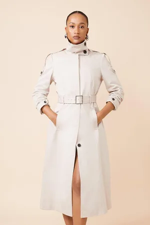 Karen Millen Tailored High Neck Belted Trench Coat
