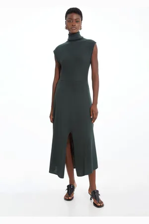 Karen Millen Petite Cashmere Blend Sleeveless Roll Neck Midaxi Knit Dress