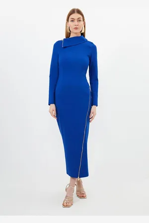 Karen Millen Ponte Zip Detail Midi Dress