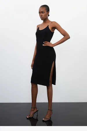 Karen Millen Corded Knit Chain Detail Knit Midaxi Dress