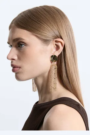 Karen Millen Metal Tassel Statement Drop Earring