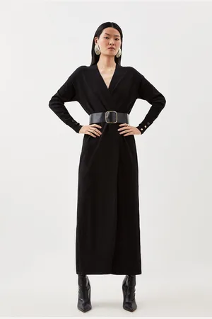 Karen Millen Viscose Blend Knit Belted Maxi Cardigan