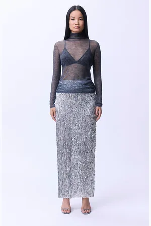 Karen Millen Textured Sequin Woven Maxi Skirt