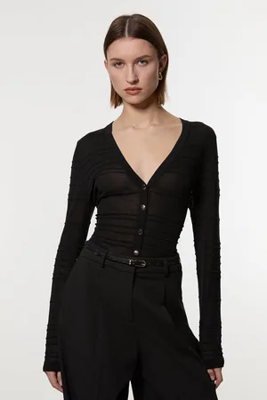 Karen Millen Lightweight Stitch Detail Knitted Cardi