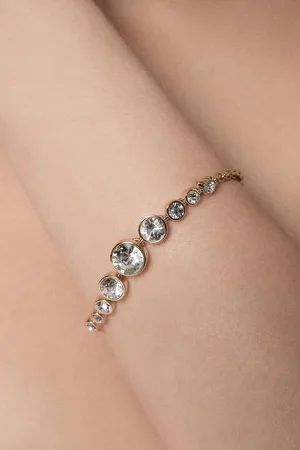 Karen Millen 14kt Plated Crystal Flow Bracelet