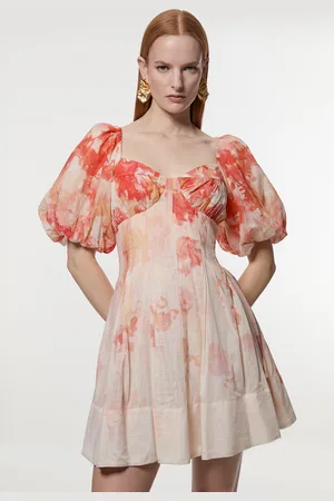 Karen Millen Silk Cotton Trailing Floral Mini Dress