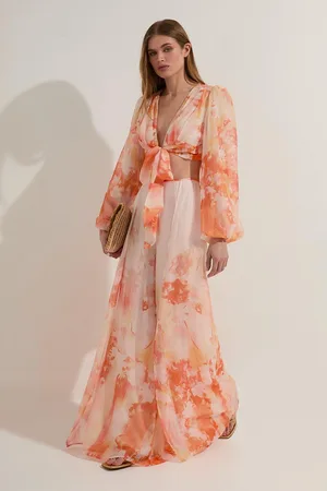Karen Millen Ombre Floral Woven Wide Leg Trouser