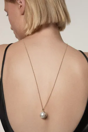 Karen Millen 14kt Plated Large Pearl Ball Pendant Necklace