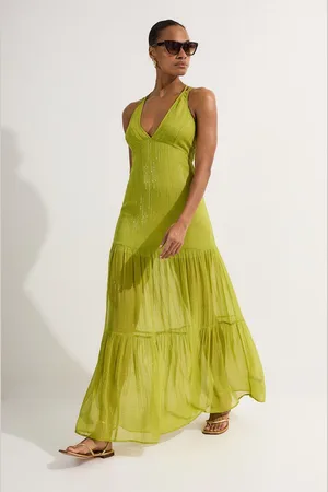 Karen Millen Strappy Metallic Viscose Georgette Beach Dress