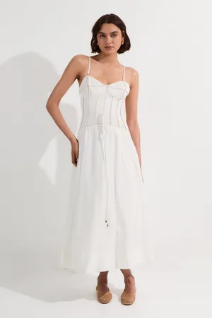 Karen Millen Viscose Linen Corset Prom Dress