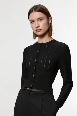 Karen Millen Pointelle Stitch Knitted Cardigan