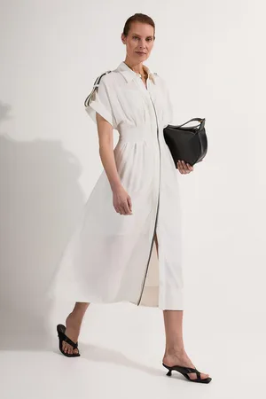Karen Millen Petite Crepe Woven Shirt Dress With Contrast Stripe Trim