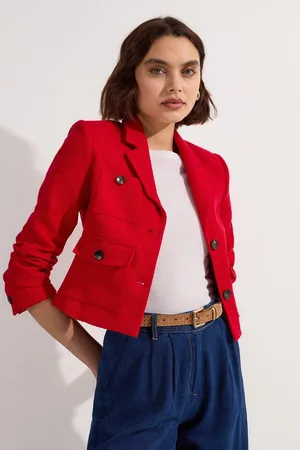 Karen Millen Textured Tweed Cropped Tailored Jacket