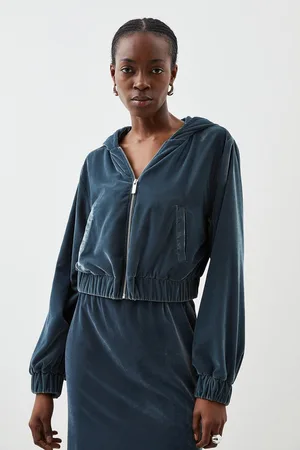 Karen Millen Tailoring Premium Velvet Bomber Jacket