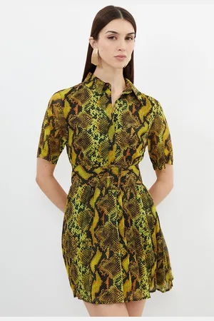 Karen Millen Print Georgette Woven Shirt Mini Dress