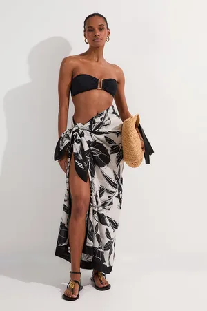 Karen Millen Palm Border Print Cotton Voile Sarong