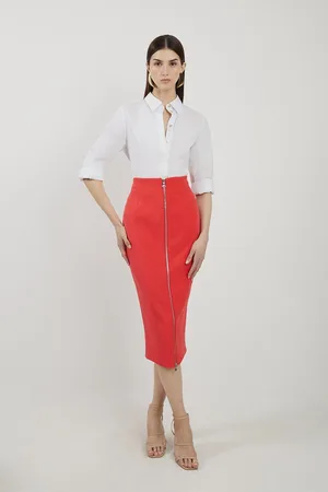 Karen Millen Stretch Crepe Panelled Tailored Midaxi Skirt