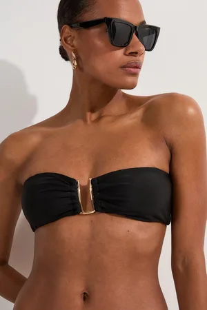 Karen Millen Detachable Strap Gold Trim Bikini Top