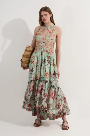 Karen Millen Petite Floral Applique Lace Maxi Dress