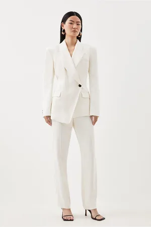 Karen Millen Polished Viscose Strong Shoulder Tailored Blazer