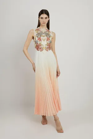 Karen Millen Petite Floral Chemical Lace Ombre Woven Maxi Dress