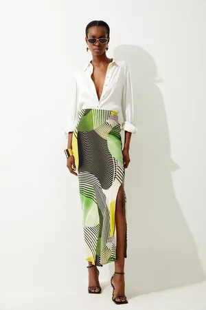 Karen Millen Spliced Bias Cut Maxi Skirt