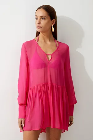 Karen Millen Viscose Georgette Woven Beach Mini Dress