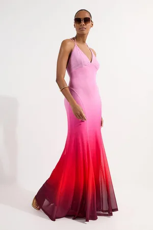 Karen Millen Ombre Mesh Strappy Beach Dress
