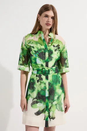 Karen Millen Tall Floral Organdie Woven Belted Mini Dress