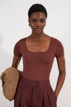Karen Millen Contour Jersey Short Sleeve Scoop Neck Top