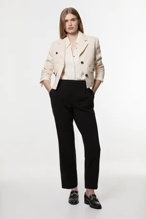 Karen Millen Compact Stretch Essential Tailored High Waist Slim Leg Trouser