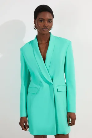 Karen Millen Polished Tailored Double Breasted Sinch Detail Blazer Mini Dress