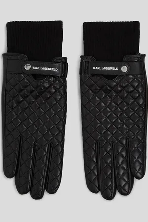 Karl Lagerfeld K/essential Leather Gloves, Man, , Size: S