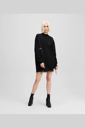 Karl Lagerfeld Lace Detail Sweat Dress, Woman, , Size: XS