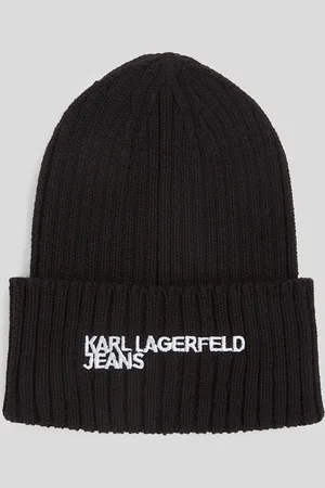 Karl Lagerfeld Klj Logo Ribbed Beanie, Woman, , Size: One size