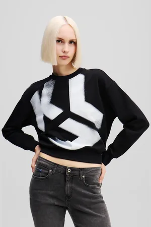 Karl Lagerfeld Klj Monogram Bleached Sweatshirt, Woman, , Size: XS