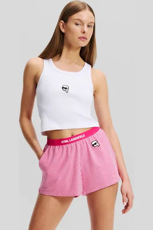 Karl Lagerfeld Ikon Cropped Pajama Tank Top, Woman, , Size: XS