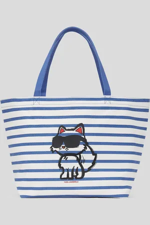 Karl Lagerfeld Ikon Choupette Striped Shopper, Woman, , Size: One size