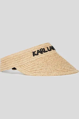 Karl Lagerfeld Karl Logo Raffia Beach Visor, Woman, , Size: One size