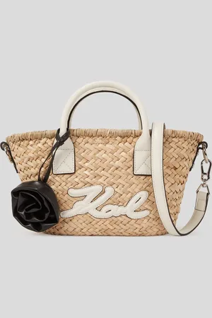 Karl Lagerfeld K/signature Small Raffia Tote Bag, Woman, , Size: One size