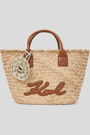 Karl Lagerfeld K/signature Medium Raffia Tote Bag, Woman, , Size: One size