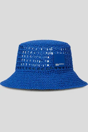 Karl Lagerfeld Box Logo Raffia Bucket Hat, Woman, , Size: One size