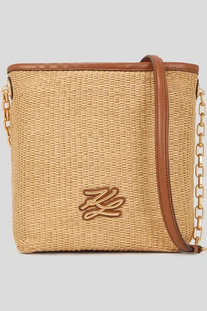 Karl Lagerfeld K/autograph Raffia Small Bucket Bag, Woman, , Size: One size
